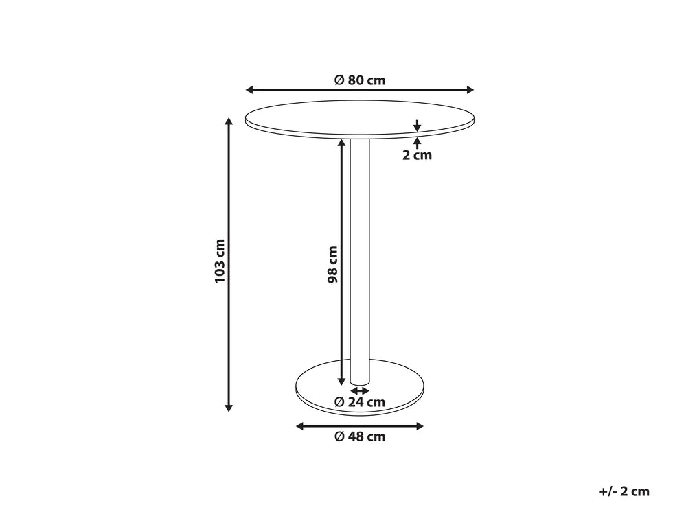 Bar Table Black/ Dark Brown 80 cm 80 cm Morral