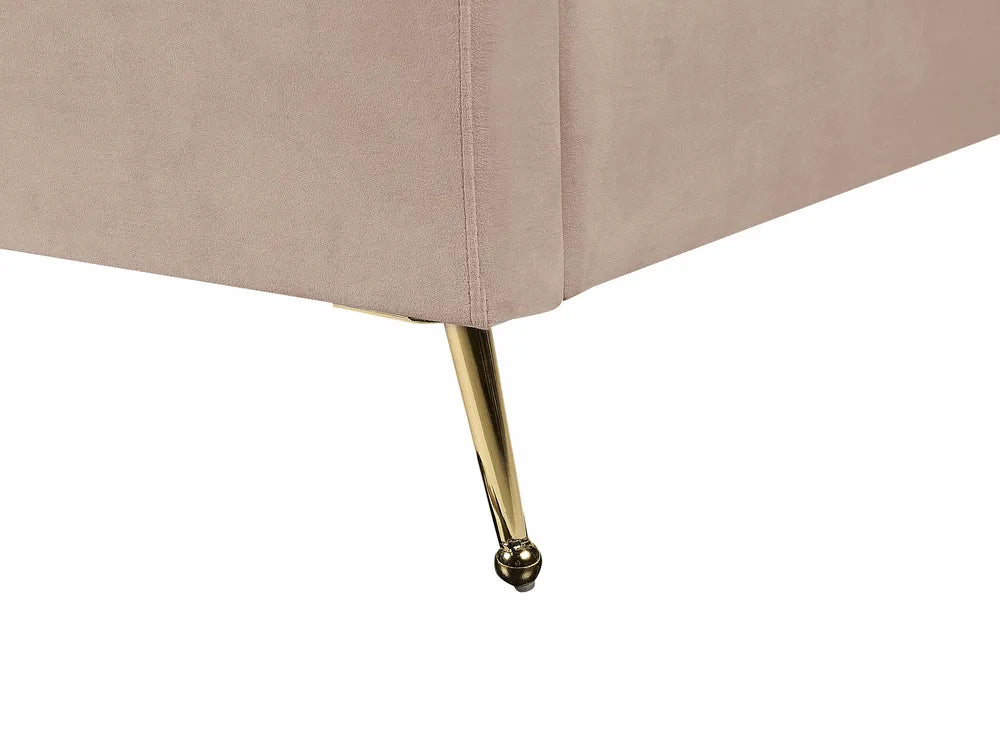 Bed Velvet 140 x 200 cm (EU Double) Taupe Henley