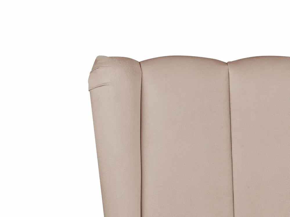 Bed Velvet 140 x 200 cm (EU Double) Taupe Henley