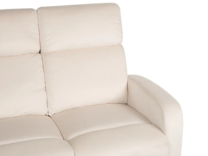 Manual Recliner Sofa 3 Seater Velvet Off-White Linnzi