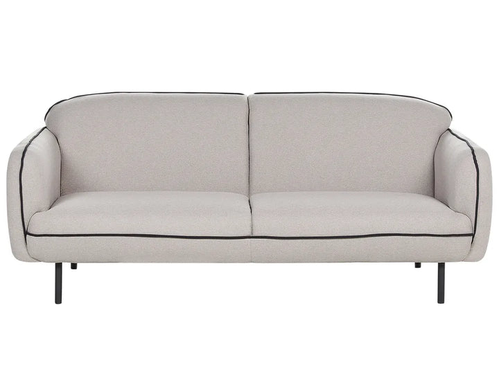 Sofa 3 Seater Fabric Light Grey with Ottoman Jalena