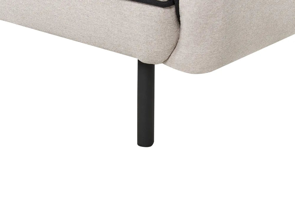 Sofa 3 Seater Fabric Light Grey with Ottoman Jalena