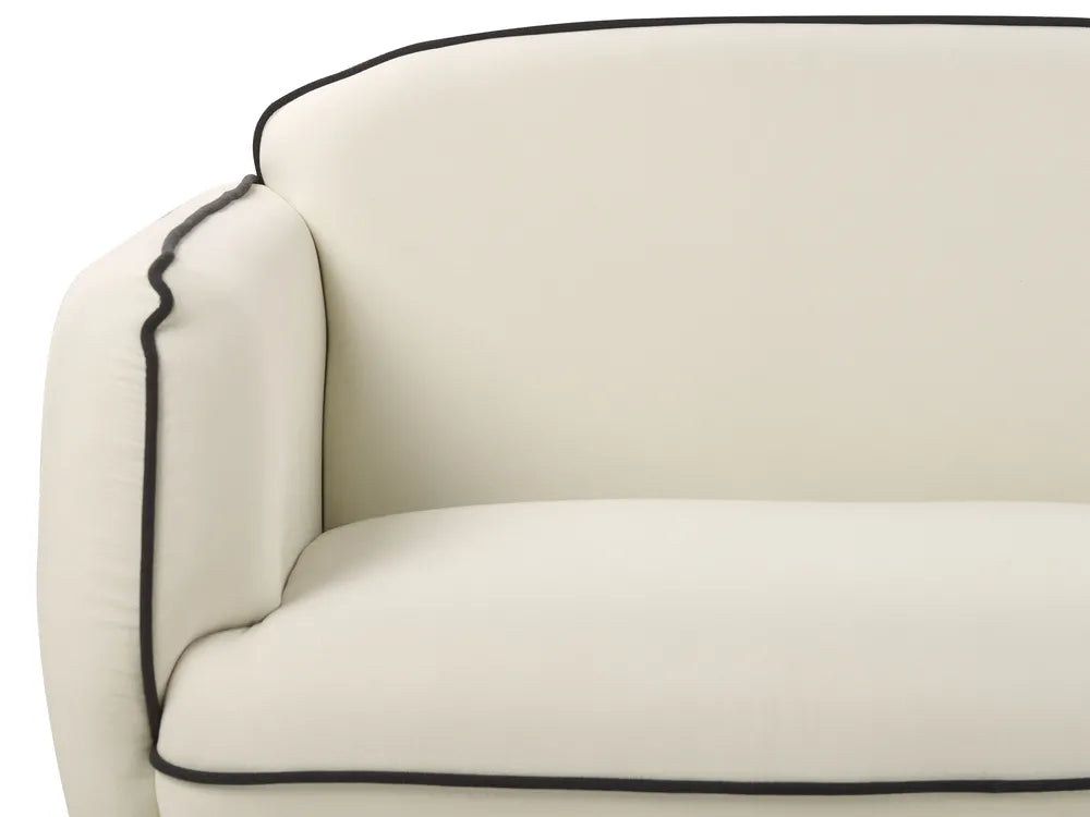 Sofa 3 Seater Fabric Light Beige with Ottoman Jalena