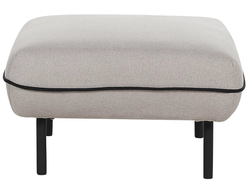 Sofa 3 Seater Fabric Light Grey with Ottoman Jalena