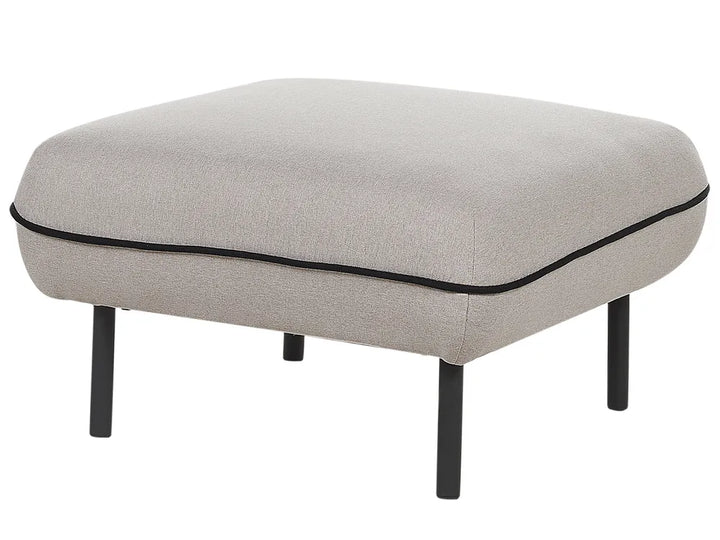 Sofa 3 Seater Fabric Light Grey with Ottoman Jalena