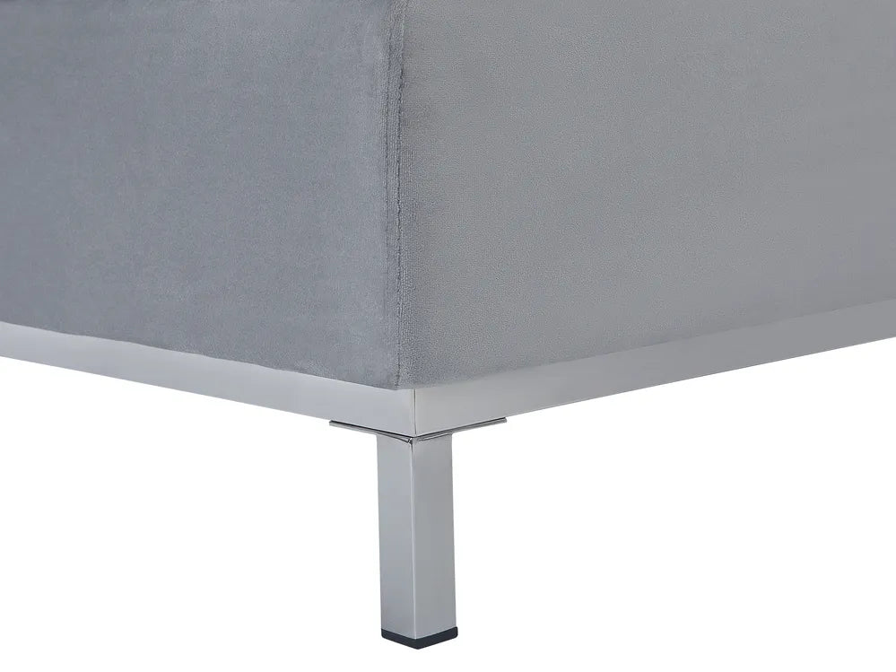Corner Sofa 4 Seater Velvet Grey Left Hand Thremo