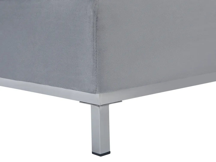 Corner Sofa 4 Seater Velvet Grey Left Hand Thremo