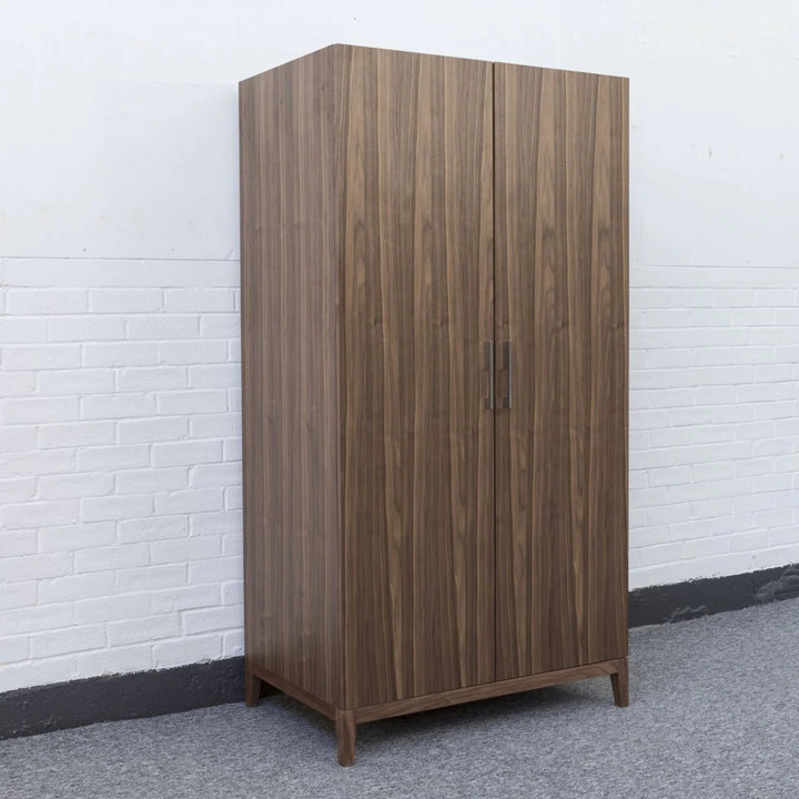 Calla Walnut Brown Wood Double Wardrobe