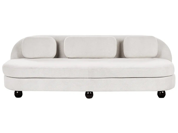 White sofa with black legs on a white background
