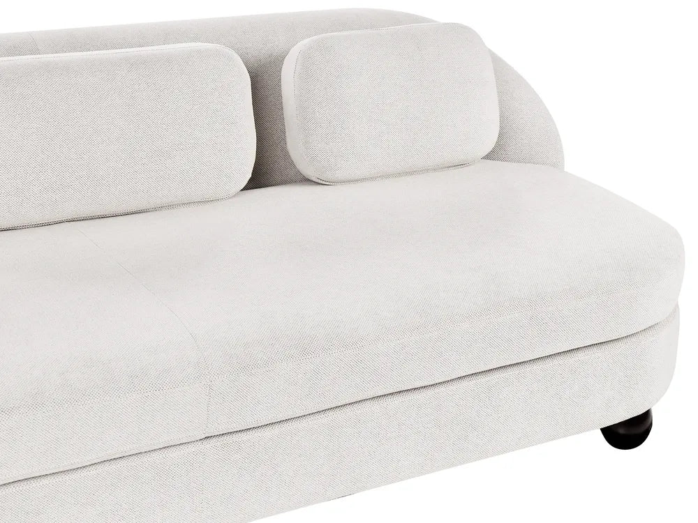 Sofa 3 Seater Fabric Off-White with Cushion Gabrielo