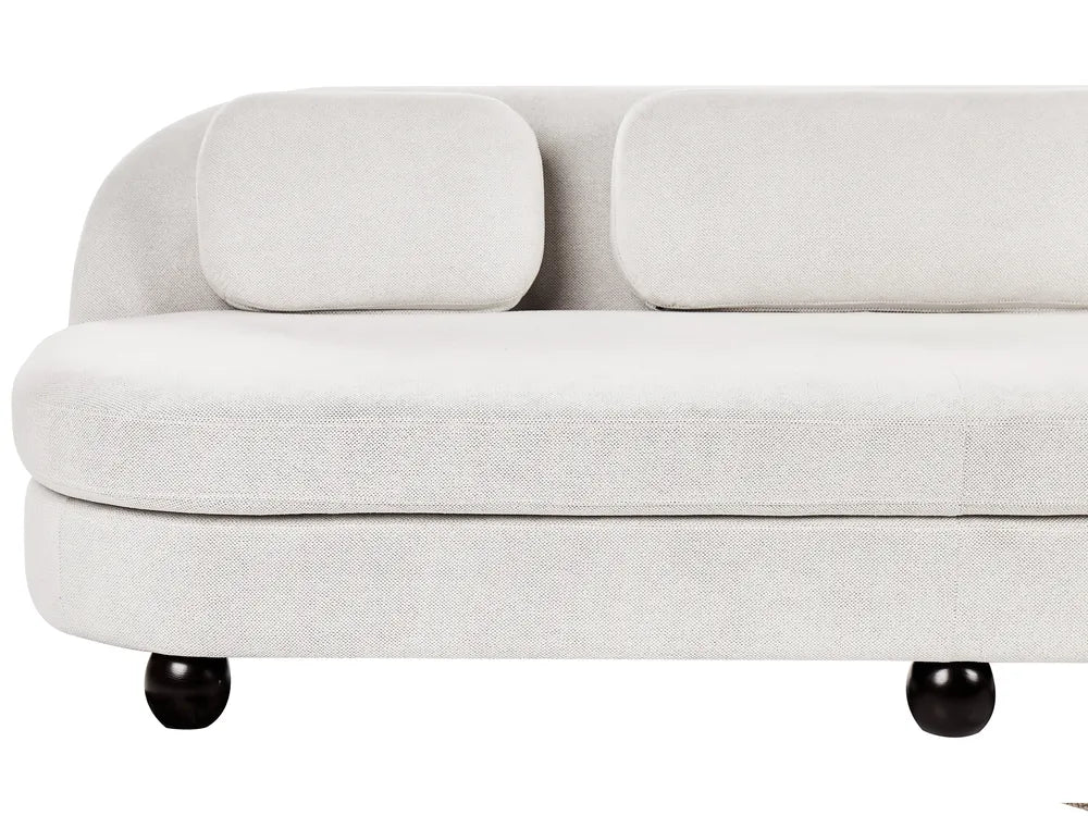 Sofa 3 Seater Fabric Off-White with Cushion Gabrielo