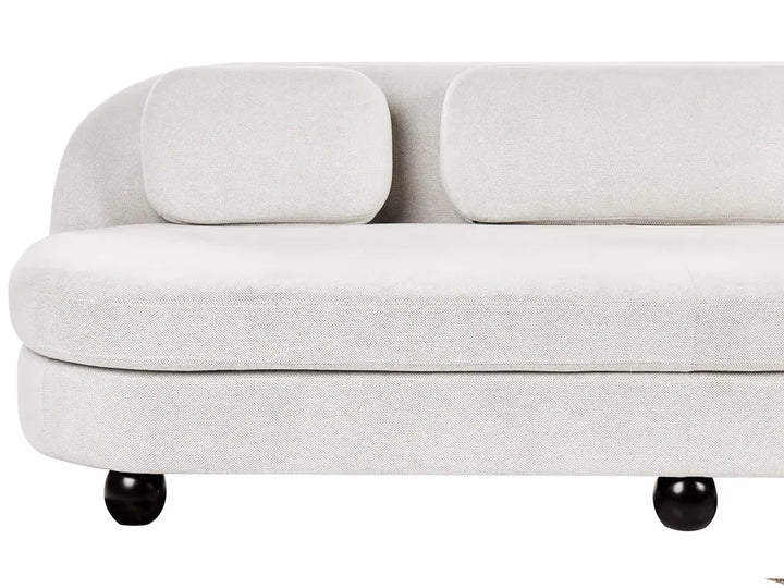 Sofa 3 Seater Fabric Off-White with Cushion Gabrielo