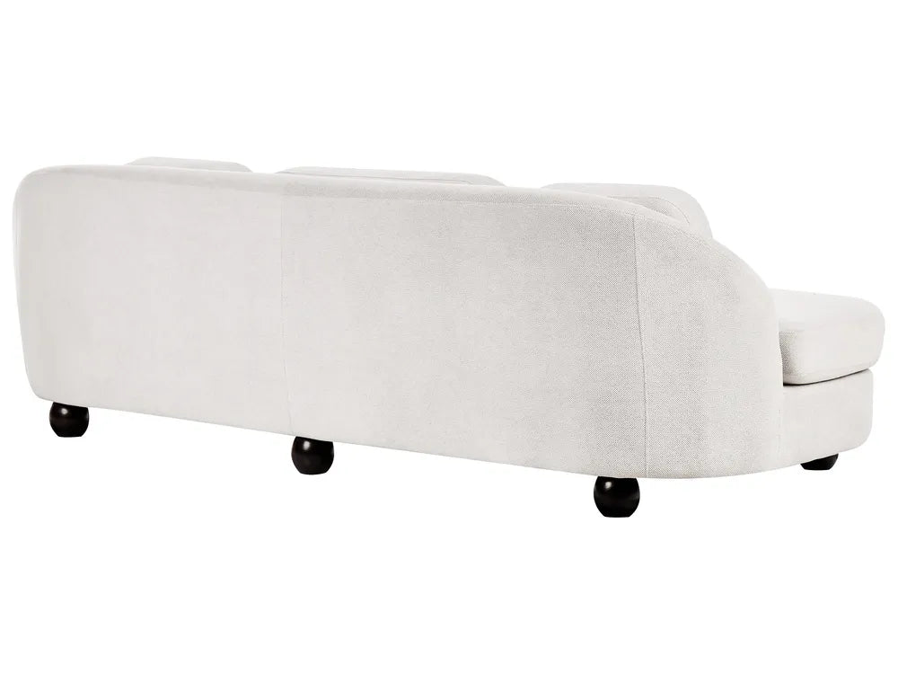 Sofa 3 Seater Fabric Off-White with Cushion Gabrielo