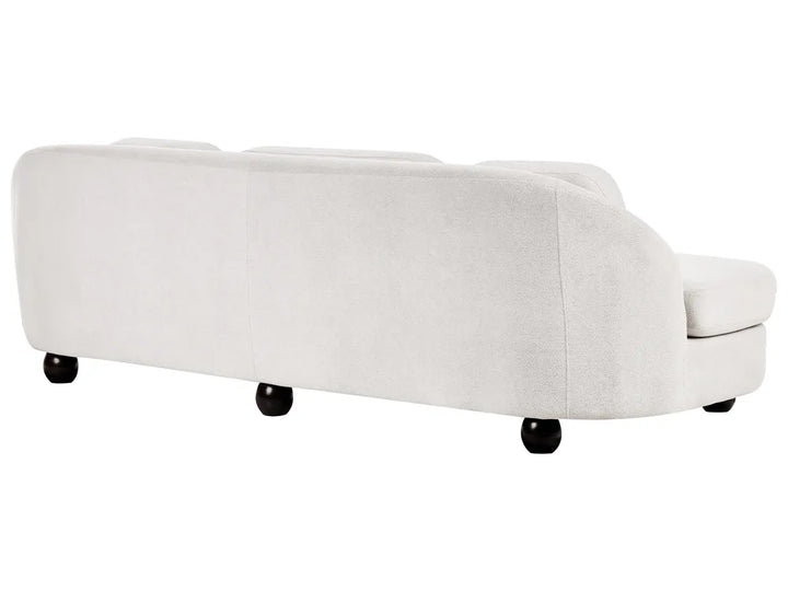 Sofa 3 Seater Fabric Off-White with Cushion Gabrielo