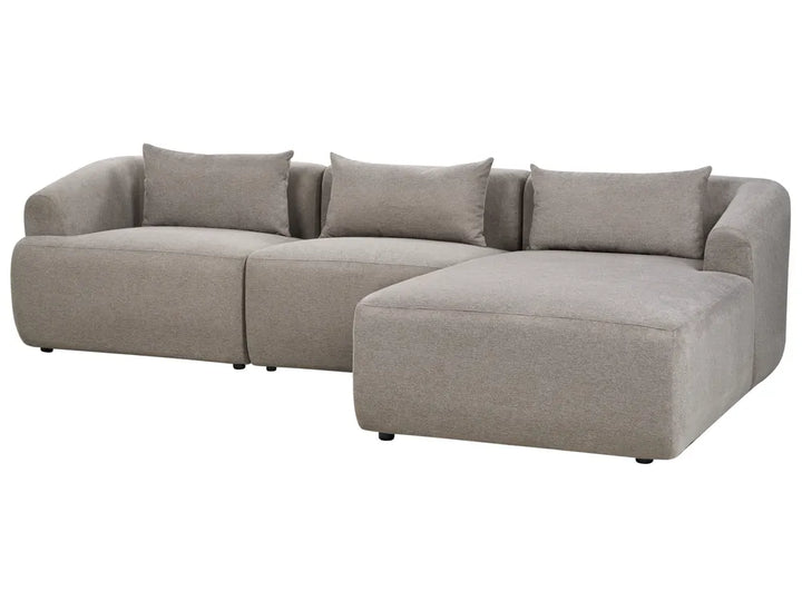 Corner Sofa 3 Seater Fabric Taupe Left Hand Sickels