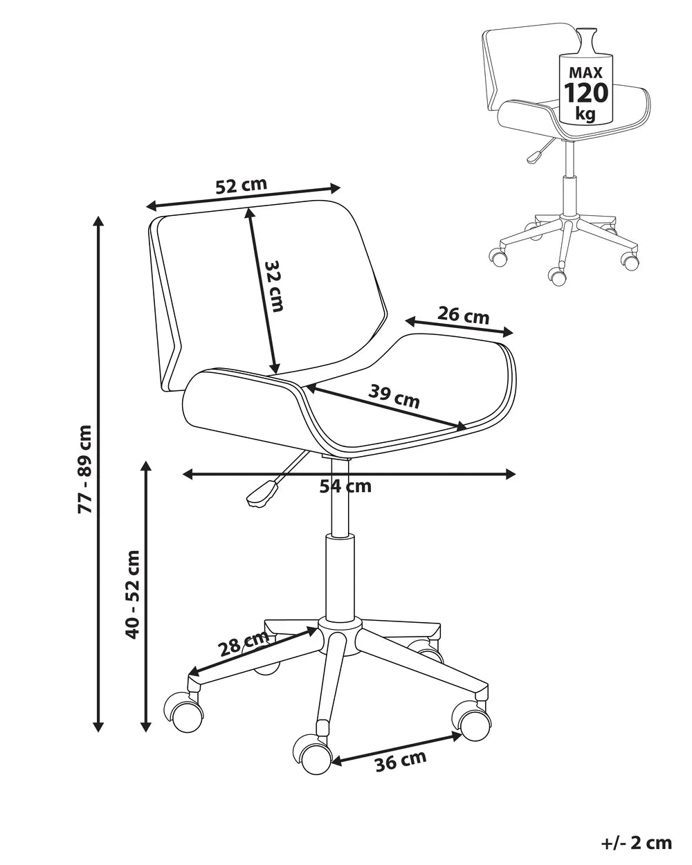 Desk Chair Faux Leather White Modern Zareon