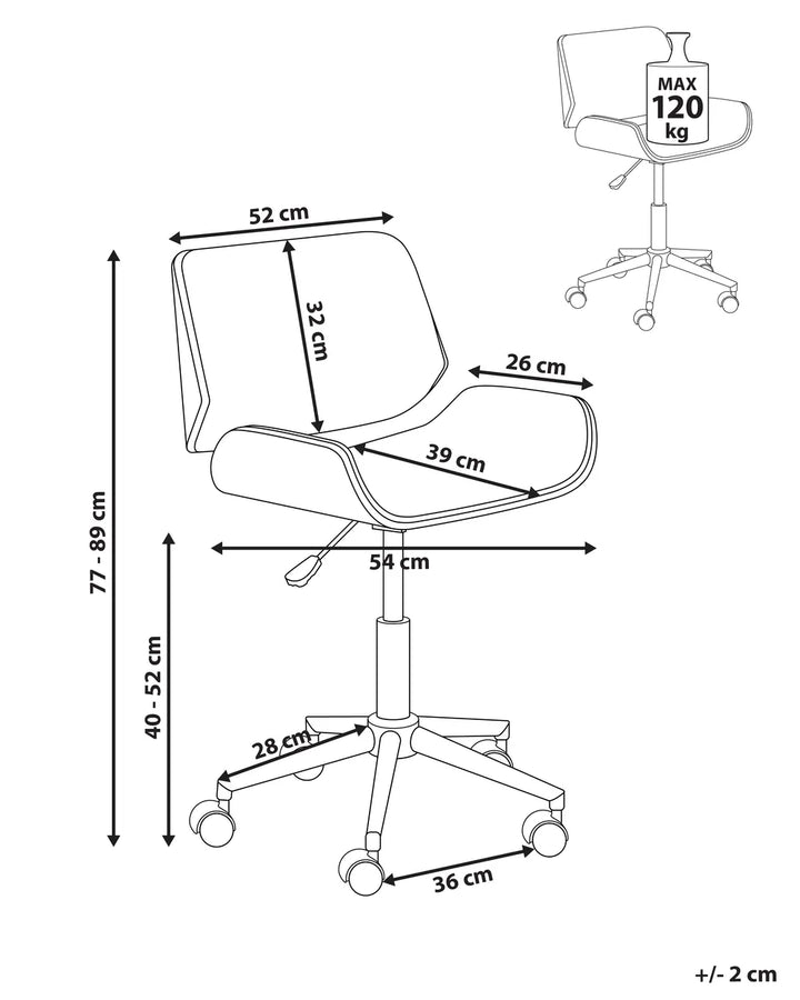 Desk Chair Faux Leather White Modern Zareon