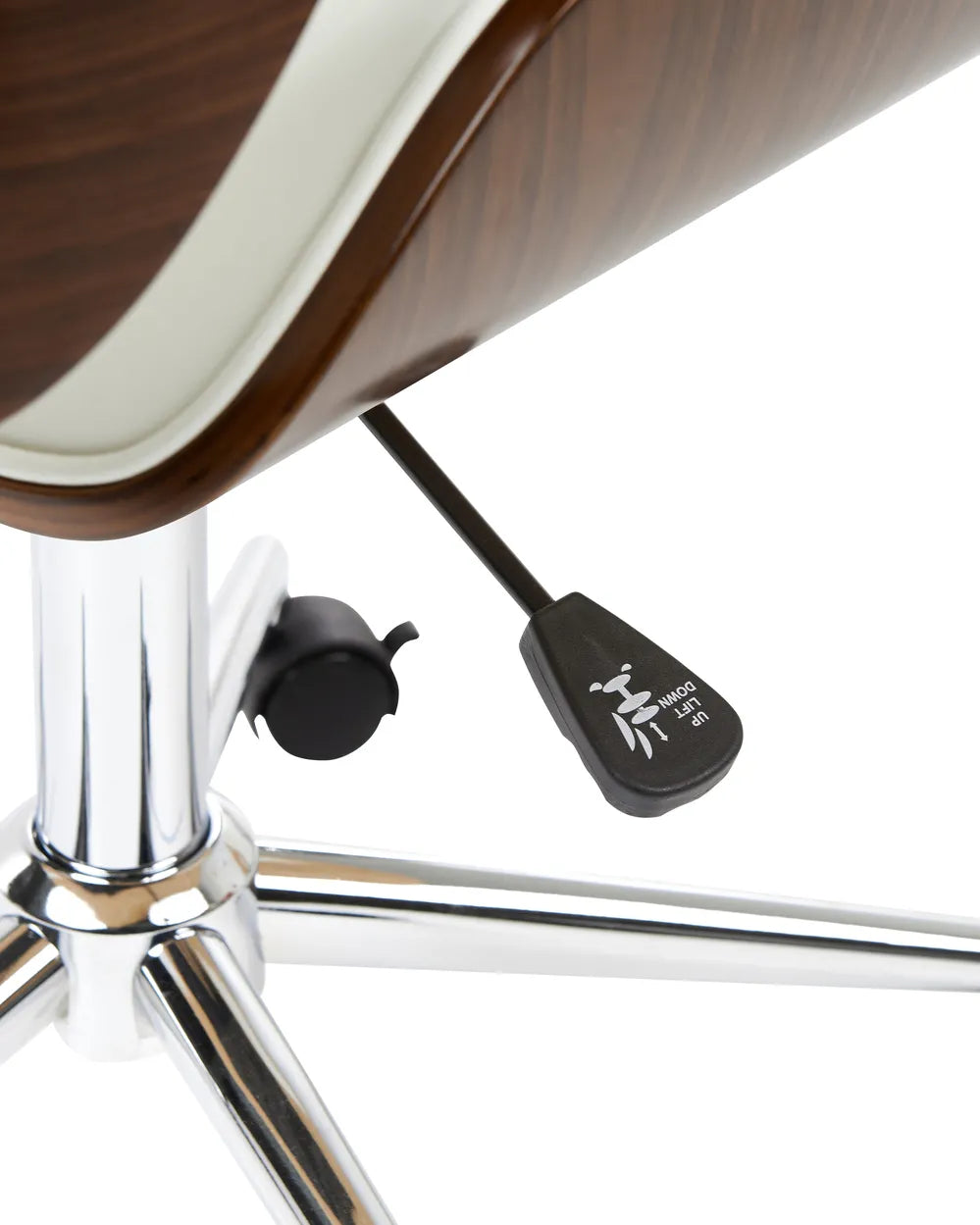 Desk Chair Faux Leather White Modern Zareon