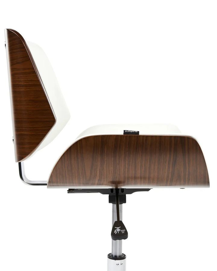 Desk Chair Faux Leather White Modern Zareon