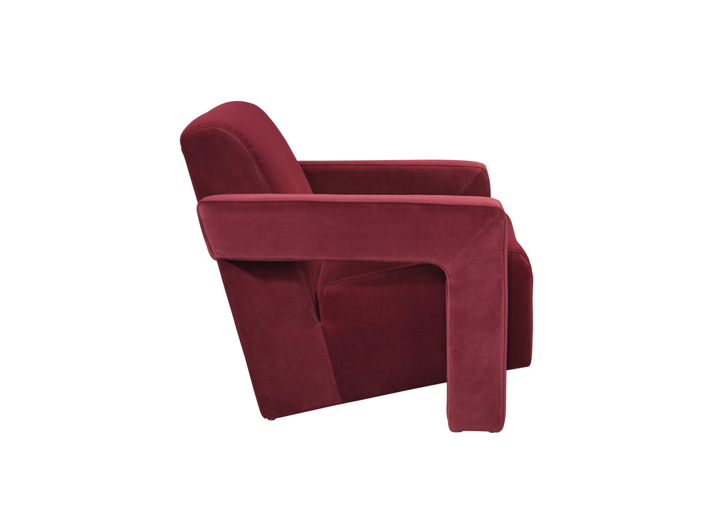 Red armchair on a white background