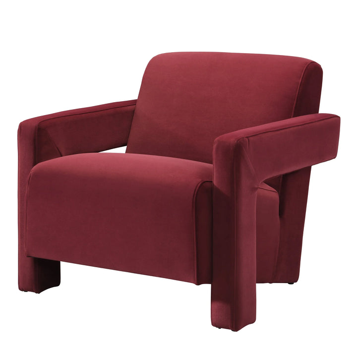 Red armchair on a white background