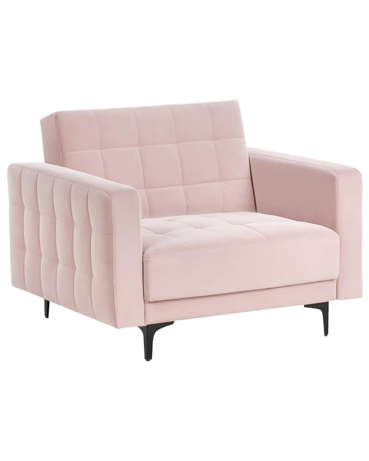 Pink armchair on a white background