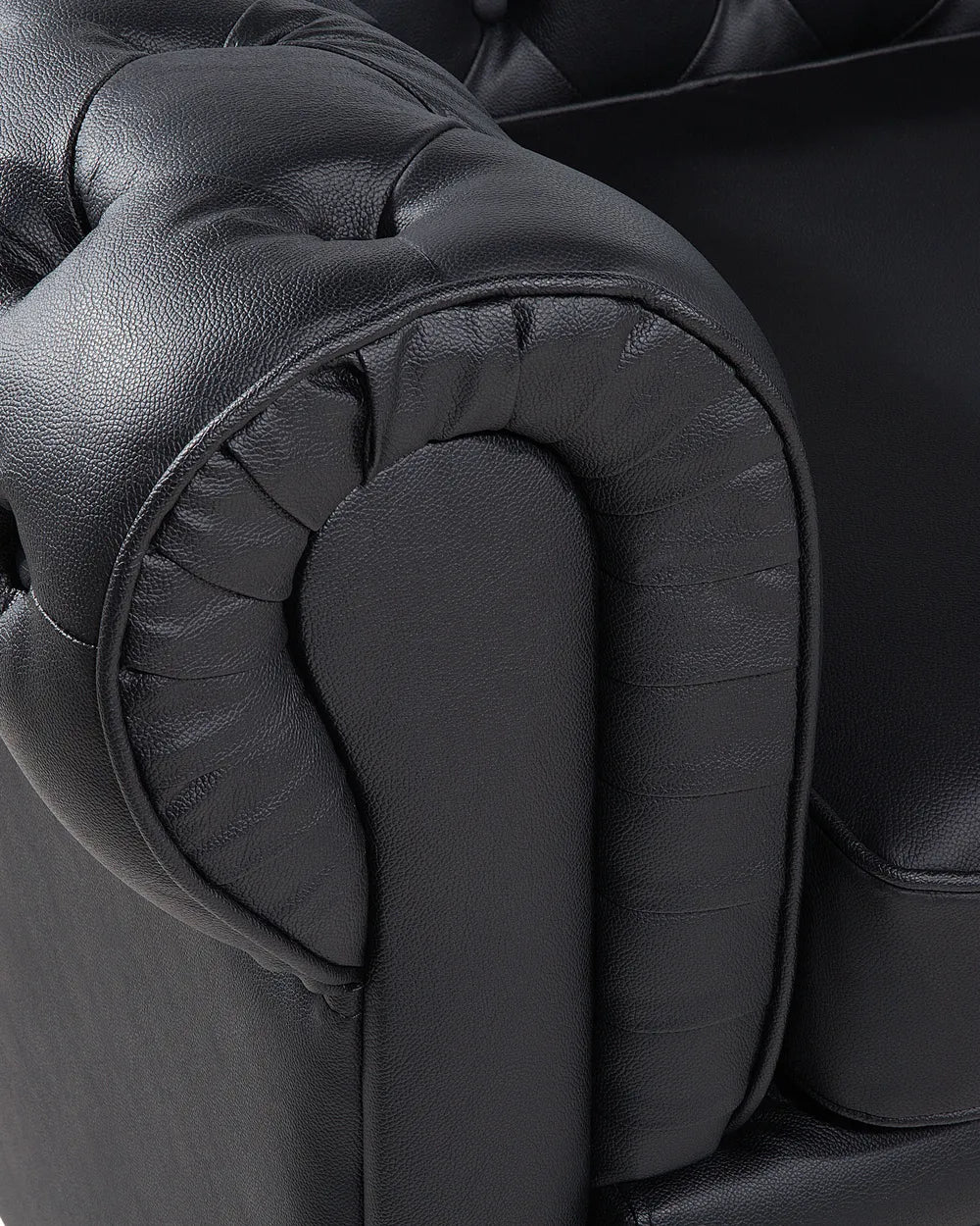 Armchair Leather Black Loriece