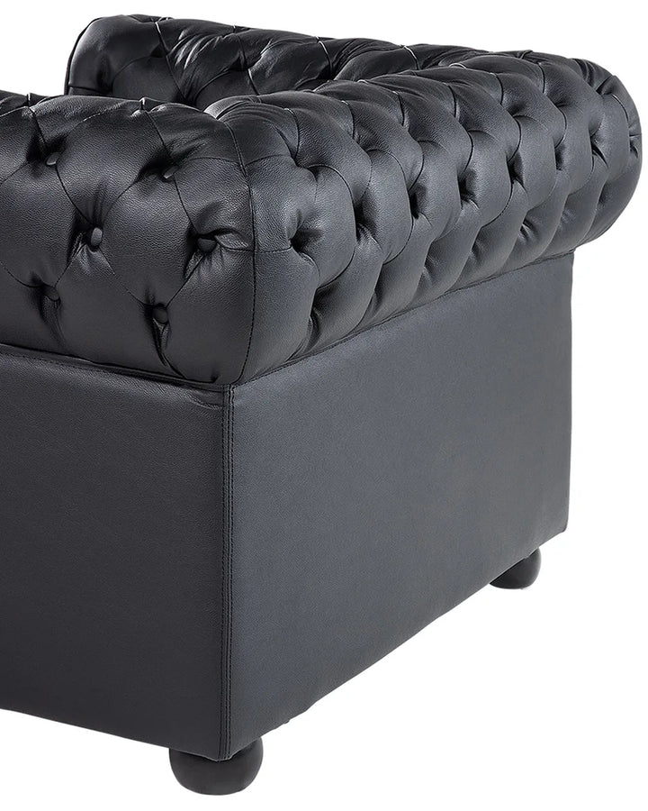 Armchair Leather Black Loriece