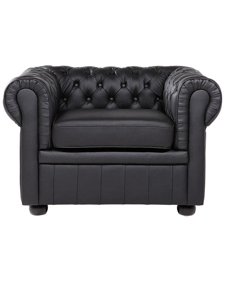 Armchair Leather Black Loriece