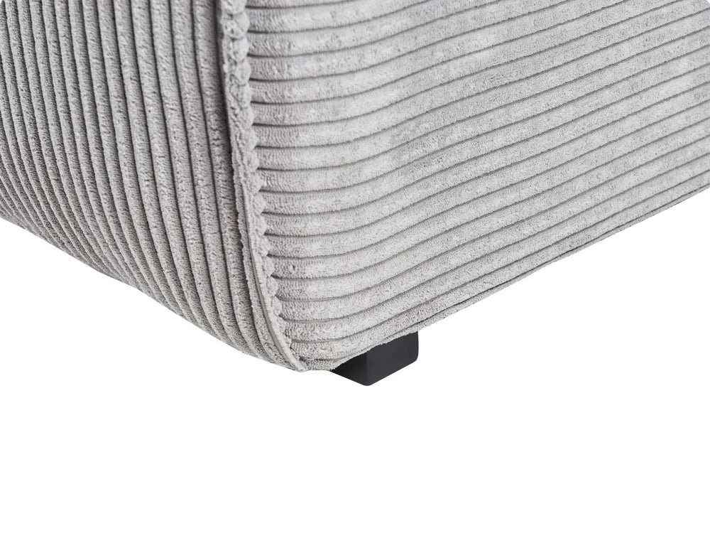 Corner Sofa 3 Seater Corduroy Light Grey Left Hand Rafael