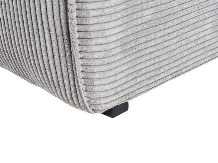Corner Sofa 3 Seater Corduroy Light Grey Left Hand Rafael
