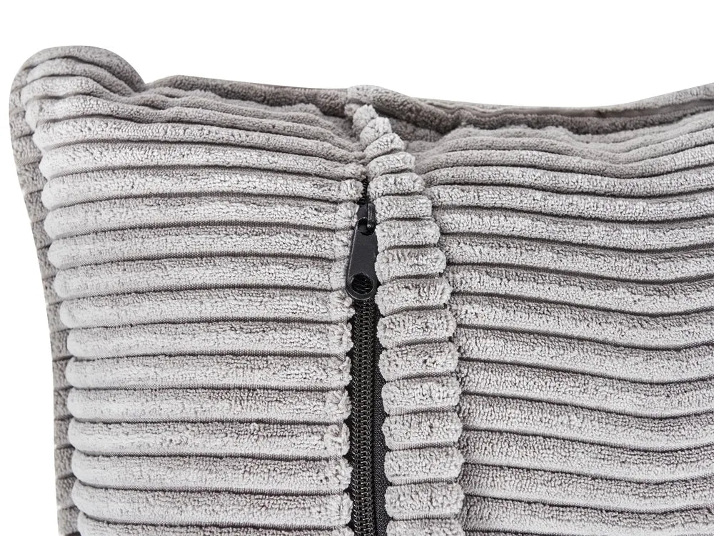 Corner Sofa 3 Seater Corduroy Light Grey Left Hand Rafael