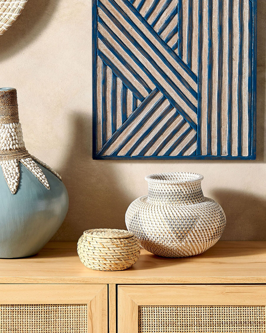 Asahan Decorative Vase Rattan 22 cm Natural