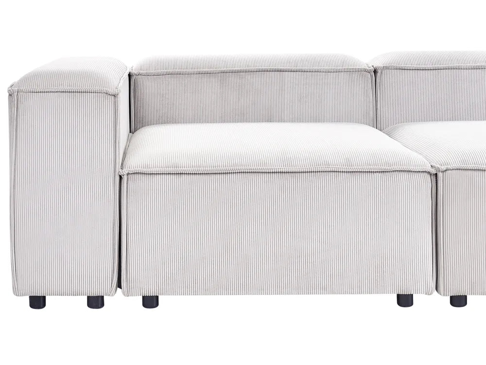 Modular Corner Sofa 4 Seater Corduroy Off-White Left Hand Oakham