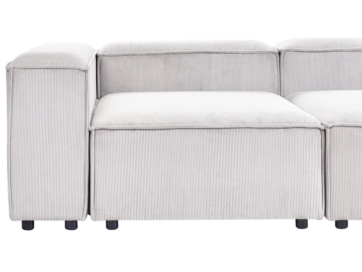 Modular Corner Sofa 4 Seater Corduroy Off-White Left Hand Oakham