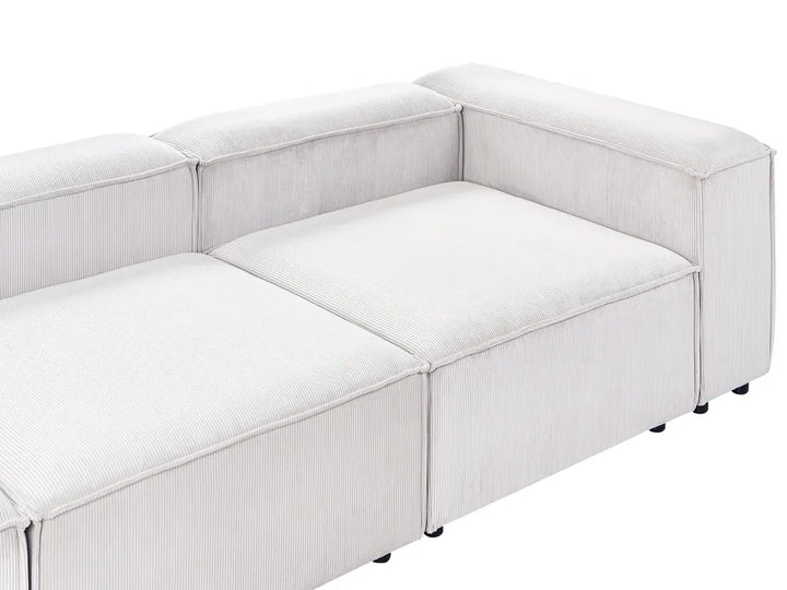 Modular Corner Sofa 4 Seater Corduroy Off-White Left Hand Oakham