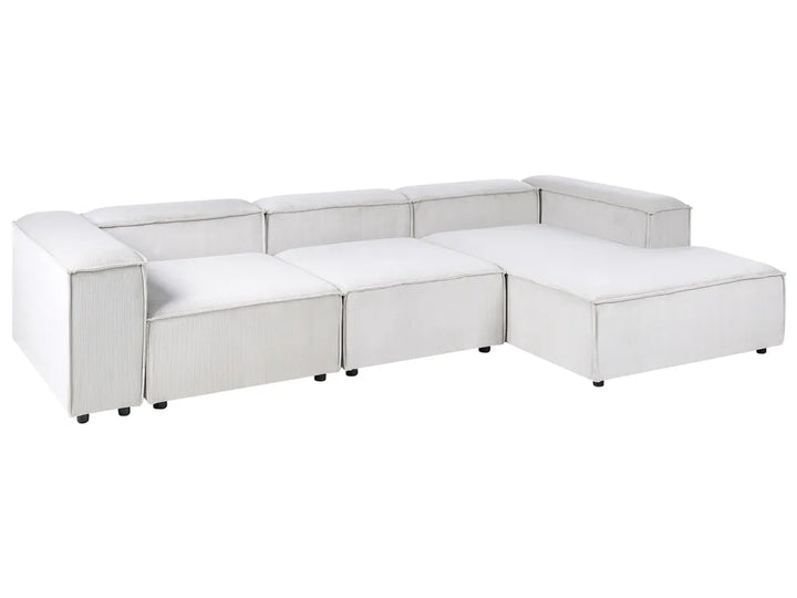 Modular Corner Sofa 4 Seater Corduroy Off-White Left Hand Oakham