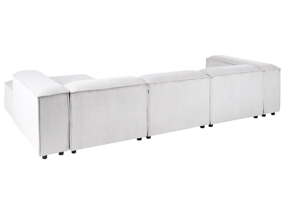 Modular Corner Sofa 4 Seater Corduroy Off-White Left Hand Oakham