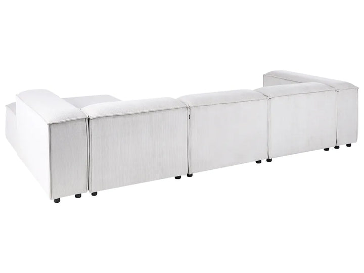 Modular Corner Sofa 4 Seater Corduroy Off-White Left Hand Oakham