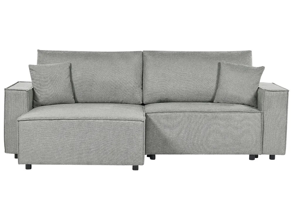 Corner Sofa Bed 3 Seater  Fabric Grey with Storage Right Hand Fairbairn