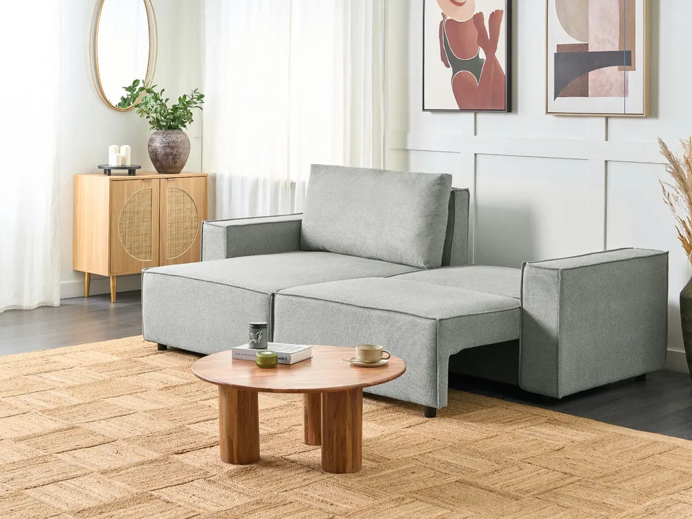 Corner Sofa Bed 3 Seater  Fabric Grey with Storage Right Hand Fairbairn