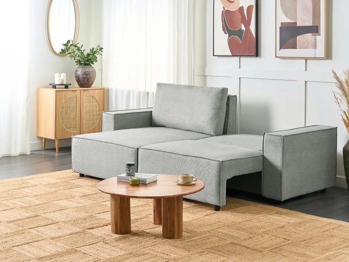 Corner Sofa Bed 3 Seater  Fabric Grey with Storage Right Hand Fairbairn