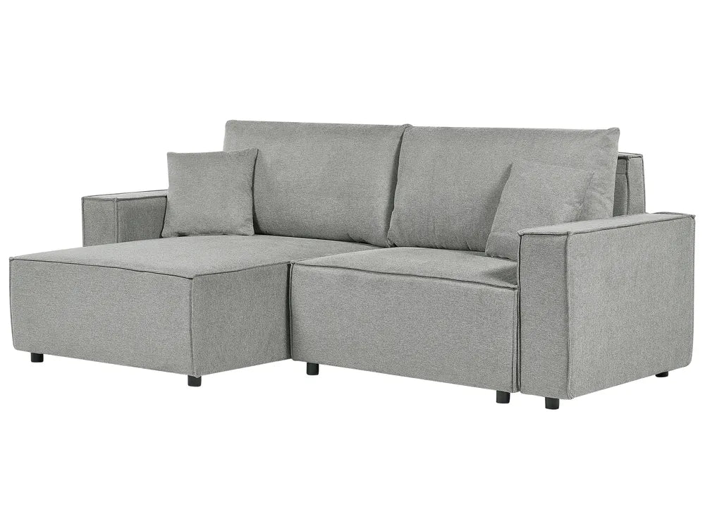 Corner Sofa Bed 3 Seater  Fabric Grey with Storage Right Hand Fairbairn