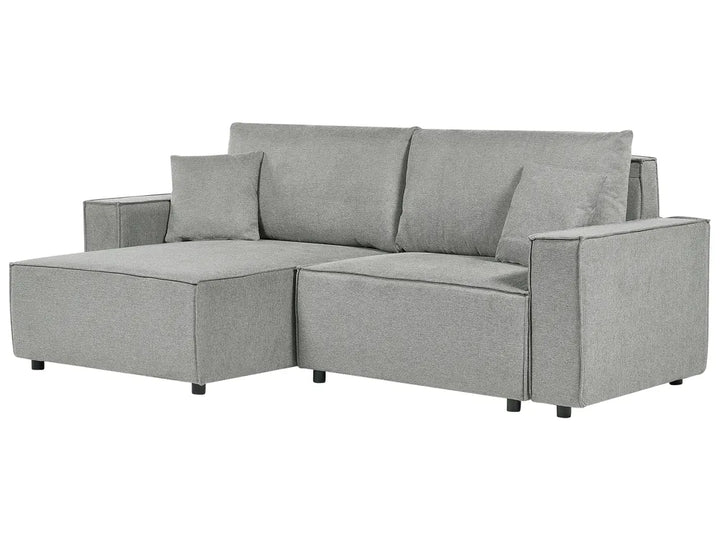Corner Sofa Bed 3 Seater  Fabric Grey with Storage Right Hand Fairbairn
