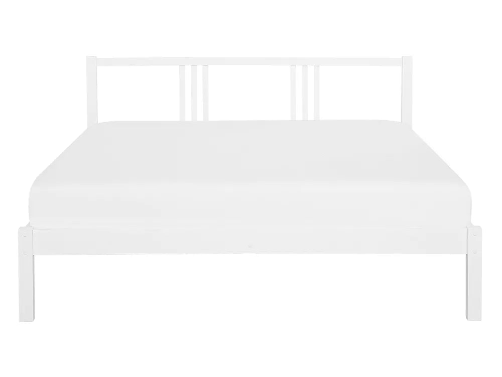 Bed Pine Wood 140 x 200 cm (EU Double) White Vidoje