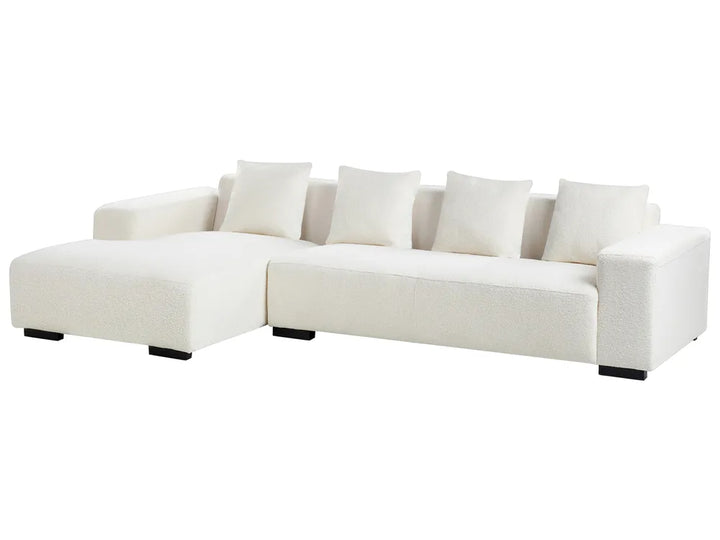 Corner Sofa 4 Seater Boucle White Right Hand Lecanto