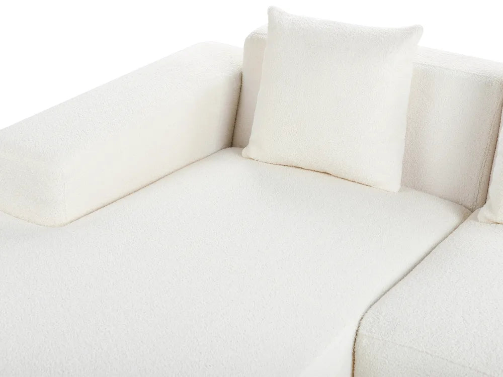 Corner Sofa 4 Seater Boucle White Right Hand Lecanto