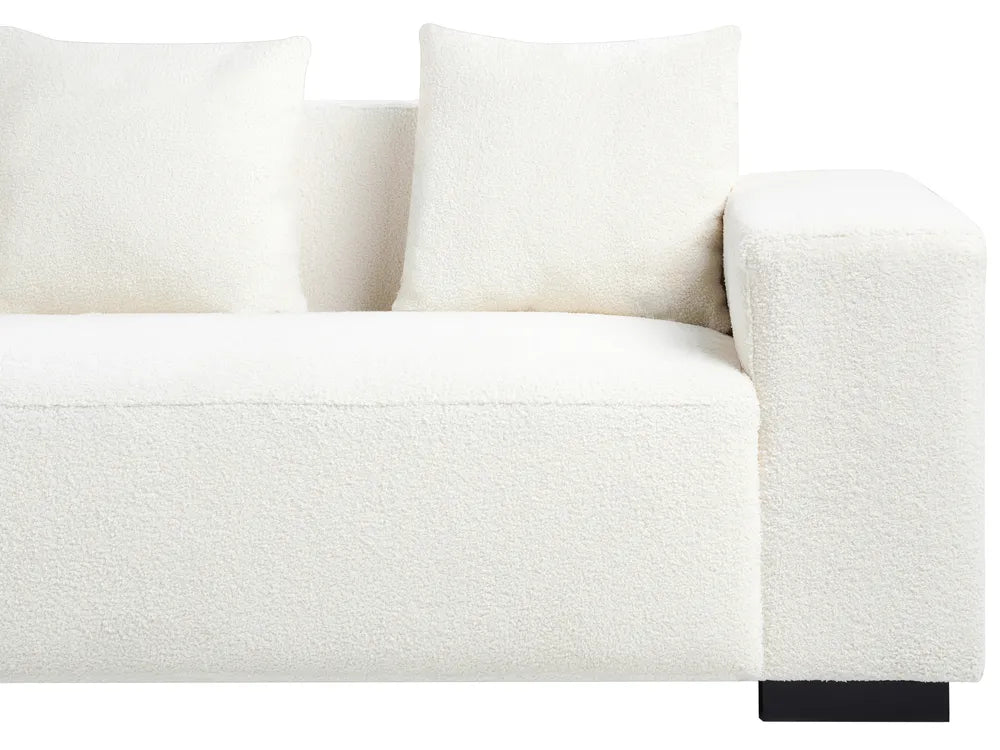 Corner Sofa 4 Seater Boucle White Right Hand Lecanto