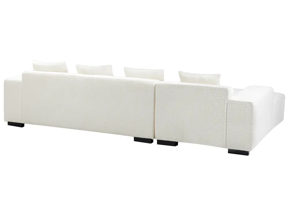 Corner Sofa 4 Seater Boucle White Right Hand Lecanto