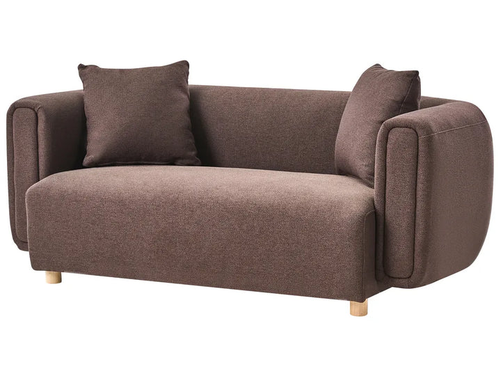Sofa 2 Seater Fabric Dark Brown Cristan